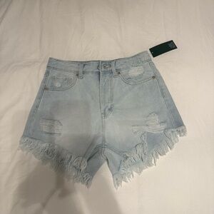 Wild Fable Blue Jean Shorts Distressed Frayed Hem